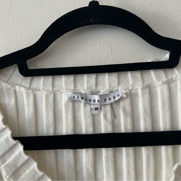 Endless Rose Cropped Ribbed Knit Ruffle Top - Picture 6 of 7